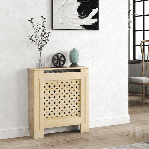 HOMCOM Cobertura de Radiador de MDF Proteção para Radiador para Sala de Estar Dormitório Corredor 78x19x82 cm Carvalho