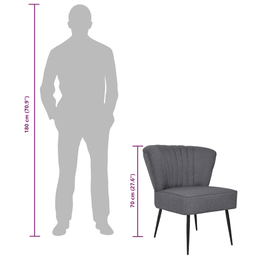 vidaXL Cadeira de cocktail tecido cinzento-escuro