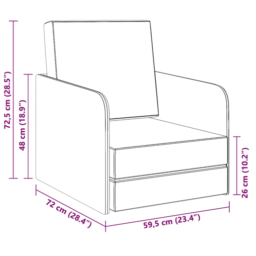 vidaXL Poltrona convertível tecido cinzento-claro