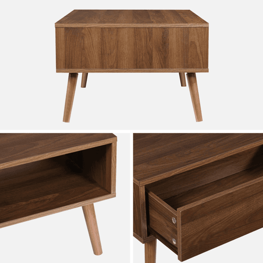 Mesa de centro vintage em madeira de nogueira, Nepal, Madeira de nogueira, 110x59x39 cm