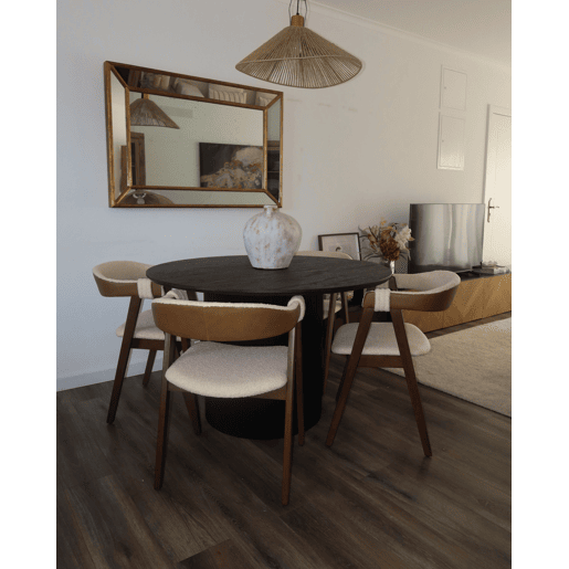 Mesa de jantar SHEHO Preto 120 cm 120 cm