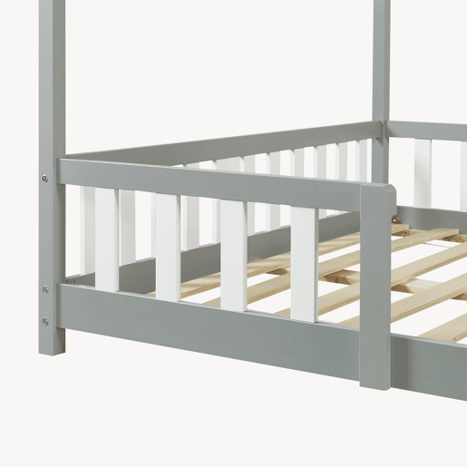 Cama de criança Treviolo em forma de casa pinho 140x200 cm - Cinzento claro en.casa Cama de criança Treviolo em forma de casa pinho 140x200 cm - Cinzento claro en.casa