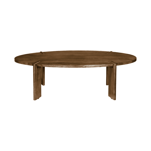 Mesa de centro oval em madeira de manga maciça, Reva, Madeira de nogueira, 120x65x36 cm Mesa de centro oval em madeira de manga maciça, Reva, Madeira de nogueira, 120x65x36 cm