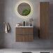 Conjunto de muebles con lavabo individual encastrado y columna Siena Conjunto de muebles con lavabo individual encastrado y columna Siena Madera