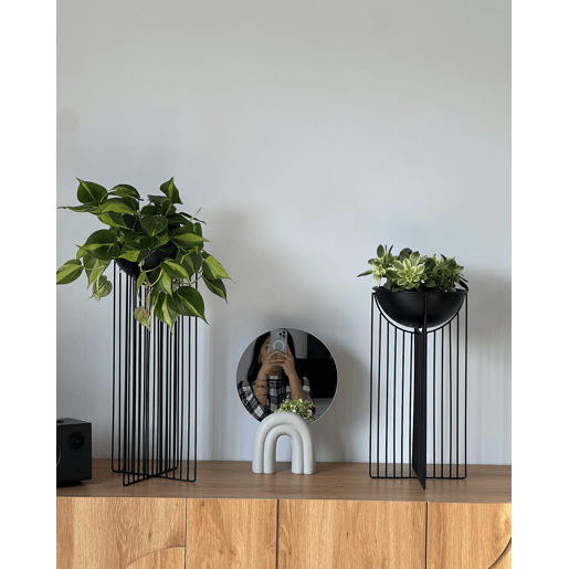 Beliani Conjunto de 2 vasos de plantas com pés FICARIA