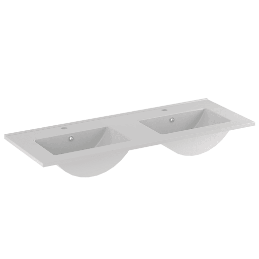 Conjunto móvel duplo lavatório 140cm 2 nichos e coluna Izae Caxemira