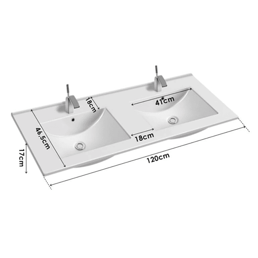 Conjunto móvel duplo lavatório 140cm 2 nichos e coluna Izae Caxemira