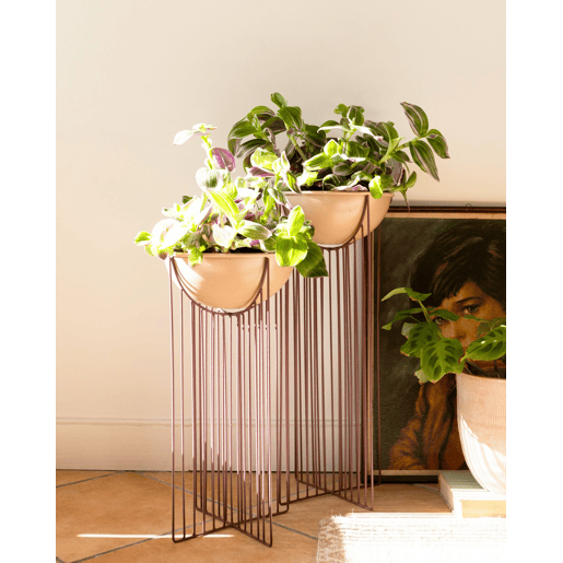 Beliani Conjunto de 2 vasos de plantas com pés FICARIA