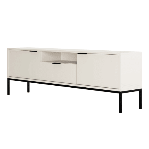 Móvel TV 175 cm Seattle Branco Pés pretos