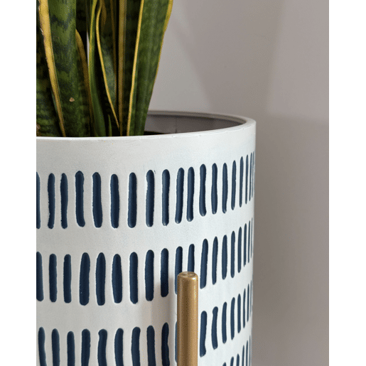 Vaso alto para plantas NEMOROSA Metal 31 cm Branco
