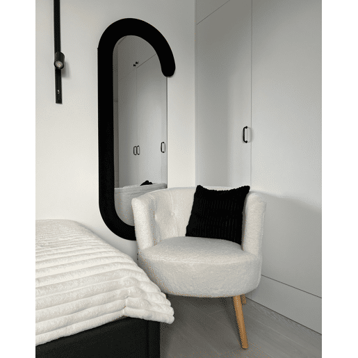 Espelho LOCHES 54 cm 158 cm Veludo Preto