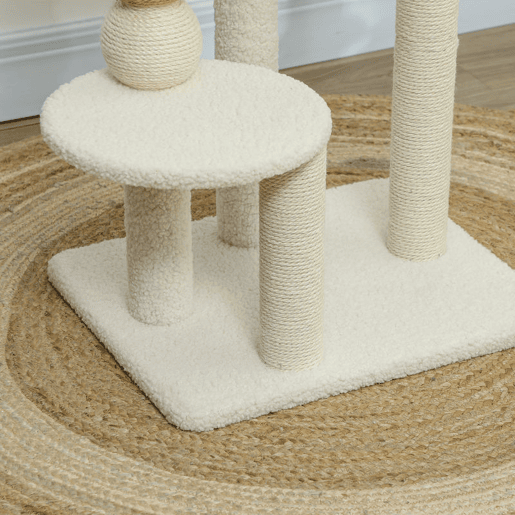 PawHut Árvore Arranhador para Gatos, Torre para Gatos 76 cm, Escalador com Cama, Plataforma de Salto, Postes de Sisal e Bolas de Brinquedo, Bege PawHut Árvore Arranhador para Gatos, Torre para Gatos 76 cm, Escalador com Cama, Plataforma de Salto, Postes de Sisal e Bolas de Brinquedo, Bege