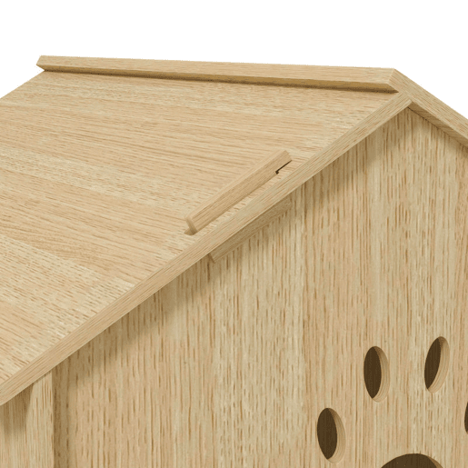 PawHut Casota para Cães Casa para Cães para Interior com Janelas Desenho de Patas Ocas Casa para Cães e Gatos 49,5x41x51 cm Madeira