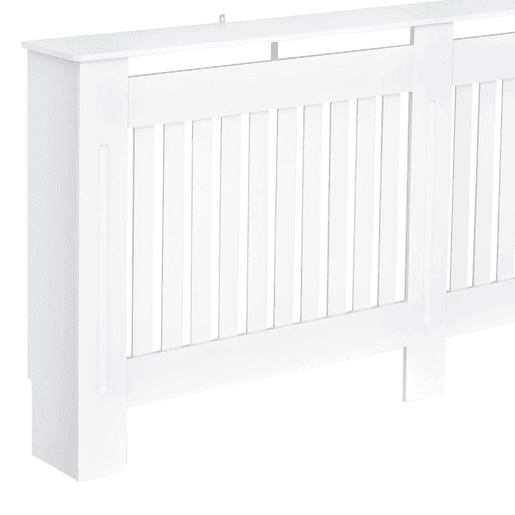 HOMCOM Cobertura Radiador com Desenho Moderno de MDF com Prateleira Superior para Sala de Estar Dormitório Escritório 172x19x81 cm Branco