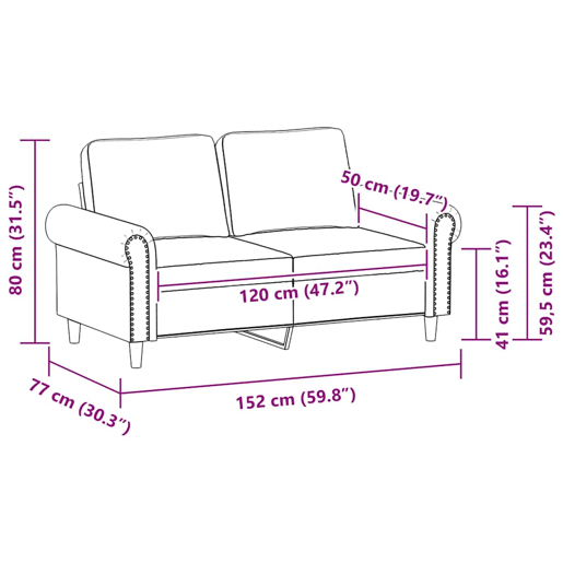 vidaXL Sofá de 2 lugares 120 cm couro artificial cor creme vidaXL Sofá de 2 lugares 120 cm couro artificial cor creme