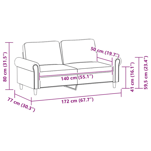 vidaXL Sofá de 2 lugares 140 cm couro artificial preto