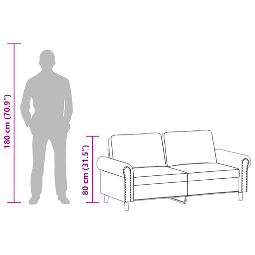 vidaXL Sofá de 2 lugares 140 cm couro artificial preto