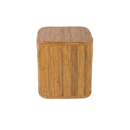 Mesa de cabeceira com nicho, em rotim natural, Baya, Natural, 45x45x50 cm Mesa de cabeceira com nicho, em rotim natural, Baya, Natural, 45x45x50 cm