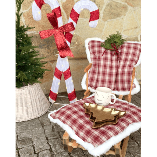 Conjunto de 2 almofadas decorativas BROOKIES 45 x 45 cm Vermelho escuro Padrão natalicio