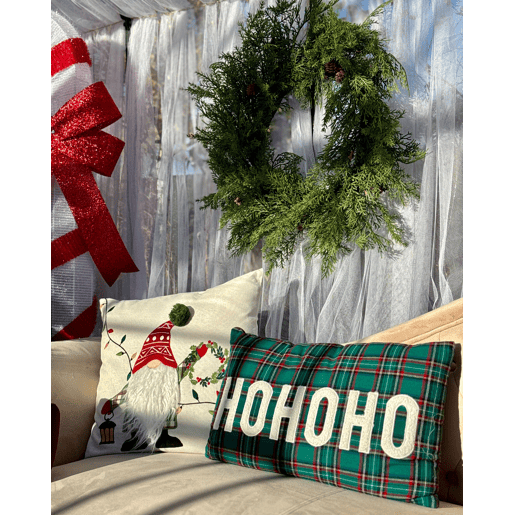 Conjunto de 2 almofadas decorativas JOYCANDY 30 x 50 cm Verde Padrão natalicio