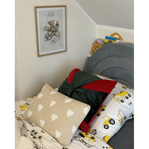 Conjunto de 2 almofadas decorativas MARSHMALLOW Veludo 45 x 45 cm Vermelho Padrão natalicio
