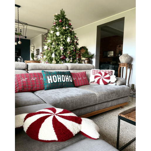 Conjunto de 2 almofadas decorativas MOCHI 30 x 50 cm Vermelho Padrão natalicio