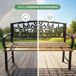 Banco de jardín REO con madera lacada y patas de acero 118x51 Banco de jardín REO con madera lacada y patas de acero 118x51 Negro/ Madera