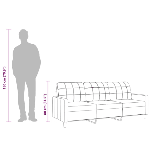 vidaXL Sofá de 3 lugares 180 cm tecido amarelo-claro