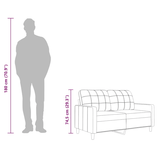vidaXL Sofá de 2 lugares 120 cm tecido amarelo-claro vidaXL Sofá de 2 lugares 120 cm tecido amarelo-claro