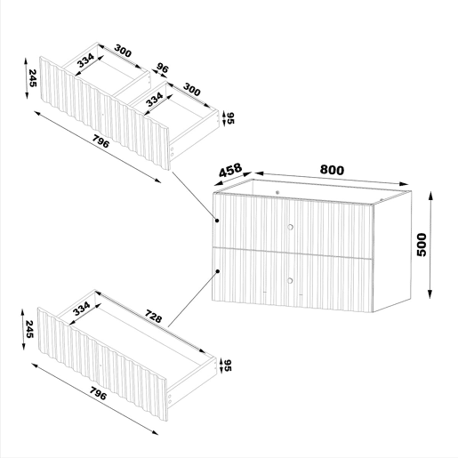 Móvel simples lavatório 80cm Izae Caxemira