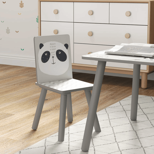 ZONEKIZ Conjunto de Mesa e Cadeiras para Crianças de 3 Peças Mesa Infantil com 2 Cadeiras Conjunto de Móveis para Atividades com Crianças de 3-8 Anos para Dormitório Sala de Jogos Cinza