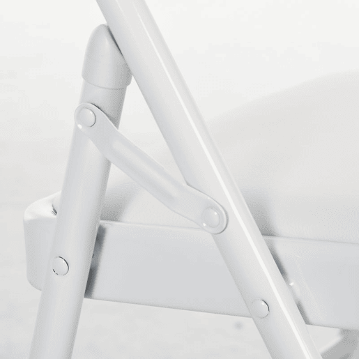 HOMCOM Conjunto de 2 Cadeiras Dobráveis Cadeiras Dobráveis com Encosto e Estrutura de Aço para Sala de Estar Escritório Estúdio 45x46x78 cm Branco