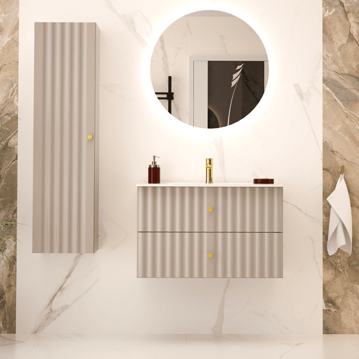 Móvel simples lavatório encastrado 80cm Izae Caxemira