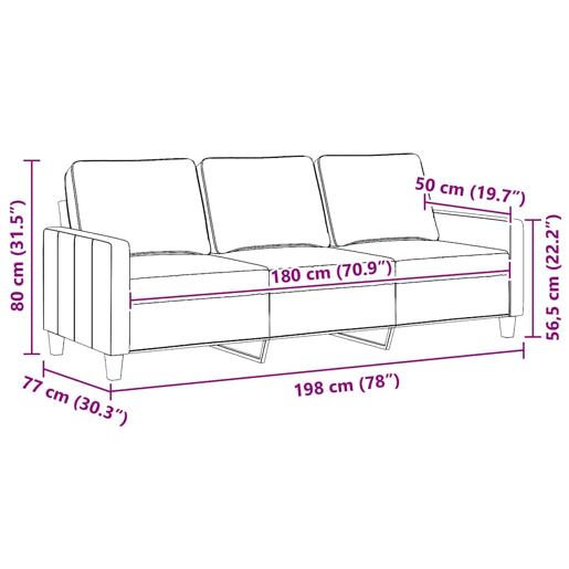 vidaXL Sofá de 3 lugares tecido 180 cm cinzento-acastanhado vidaXL Sofá de 3 lugares tecido 180 cm cinzento-acastanhado