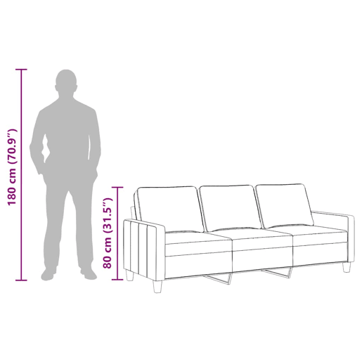 vidaXL Sofá de 3 lugares tecido 180 cm cinzento-acastanhado vidaXL Sofá de 3 lugares tecido 180 cm cinzento-acastanhado