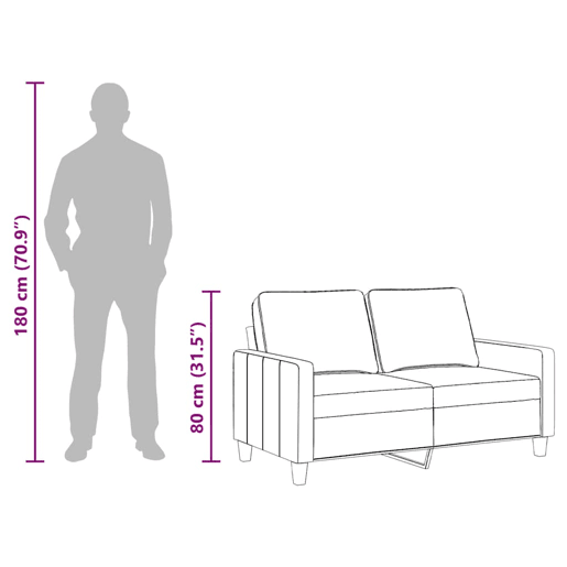 vidaXL Sofá de 2 lugares em tecido 120 cm cinzento-claro