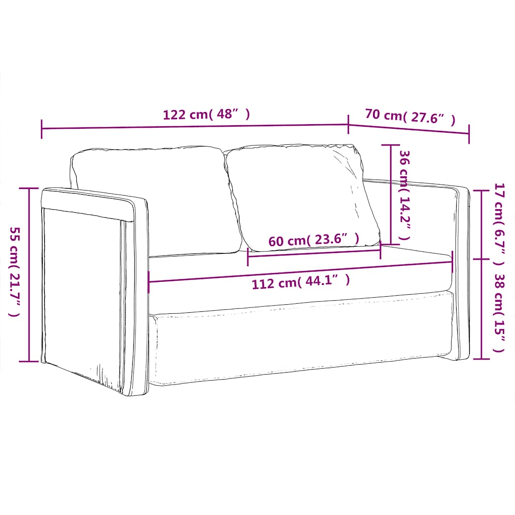 vidaXL Sofá-cama sem pés 122x204x55 cm veludo cinzento-escuro vidaXL Sofá-cama sem pés 122x204x55 cm veludo cinzento-escuro