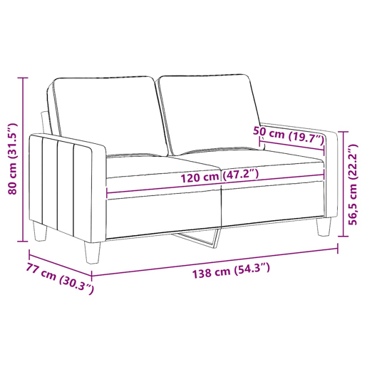 vidaXL Sofá de 2 lugares tecido 120 cm cinzento-acastanhado vidaXL Sofá de 2 lugares tecido 120 cm cinzento-acastanhado