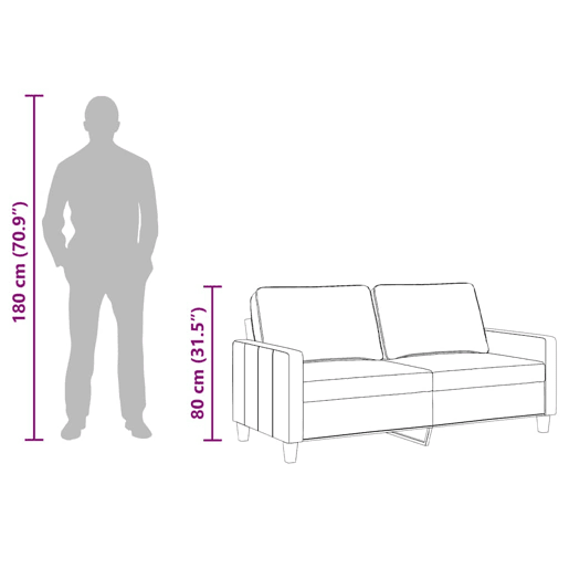 vidaXL Sofá de 2 lugares 140 cm tecido amarelo-claro vidaXL Sofá de 2 lugares 140 cm tecido amarelo-claro