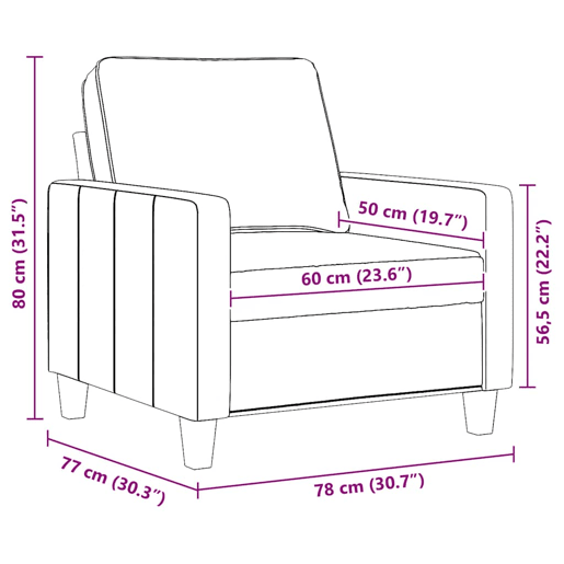 vidaXL Poltrona tecido 60 cm cinzento-acastanhado vidaXL Poltrona tecido 60 cm cinzento-acastanhado