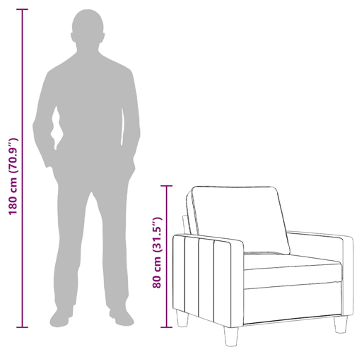 vidaXL Poltrona tecido 60 cm cinzento-acastanhado vidaXL Poltrona tecido 60 cm cinzento-acastanhado
