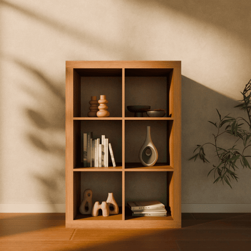 Estante de 2 níveis com 6 compartimentos, Basiks, Manguier, 111.2x39x76 cm Estante de 2 níveis com 6 compartimentos, Basiks, Manguier, 111.2x39x76 cm