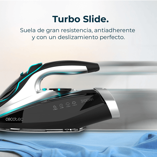 Cecotec Ferro de engomar horizontal com bomba de 3200 W, jato de vapor de 285 gmin e base anodizada ultradeslizante para uma durabilidade máxima. Cecotec Ferro de engomar horizontal com bomba de 3200 W, jato de vapor de 285 gmin e base anodizada ultradeslizante para uma durabilidade máxima.