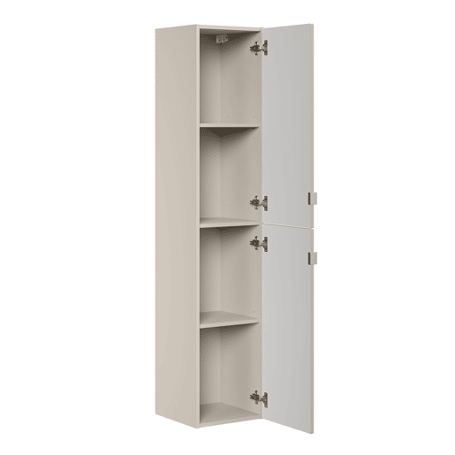 Conjunto móvel lavatório simples encastrado 80cm e coluna Alba Caxemira