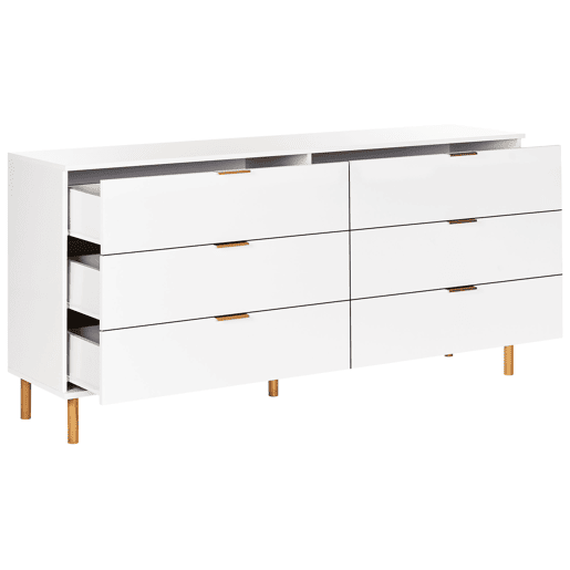 Cómoda 6 gavetas WALPOLE Branco Cómoda 6 gavetas WALPOLE Branco