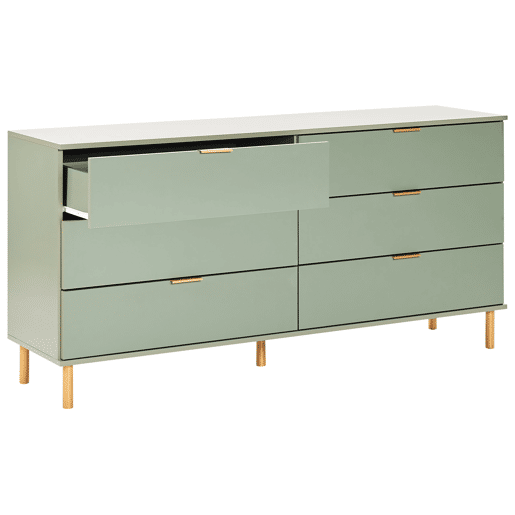 Cómoda 6 gavetas WALPOLE Verde Cómoda 6 gavetas WALPOLE Verde