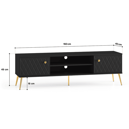 Suporte TV 2 portas 160 cm Manoé Preto