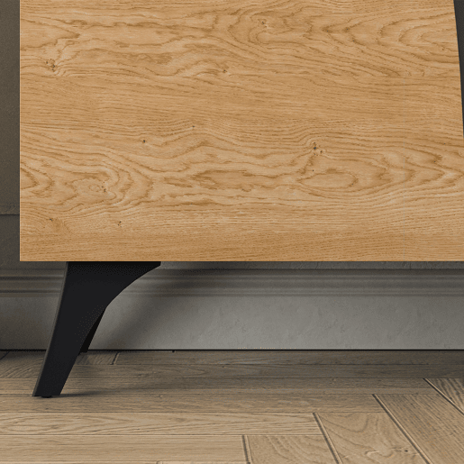 Mesa de TV Soah em madeira e preto com 2 portas e 180 cm