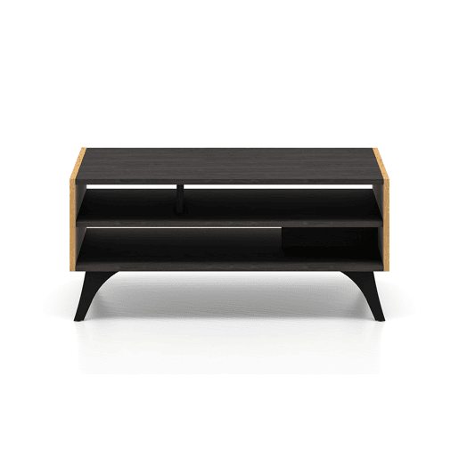 Mesa de centro Soah em madeira e preto Mesa de centro Soah em madeira e preto