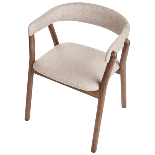 Conjunto de 2 cadeiras de jantar MYLO Tecido Creme
